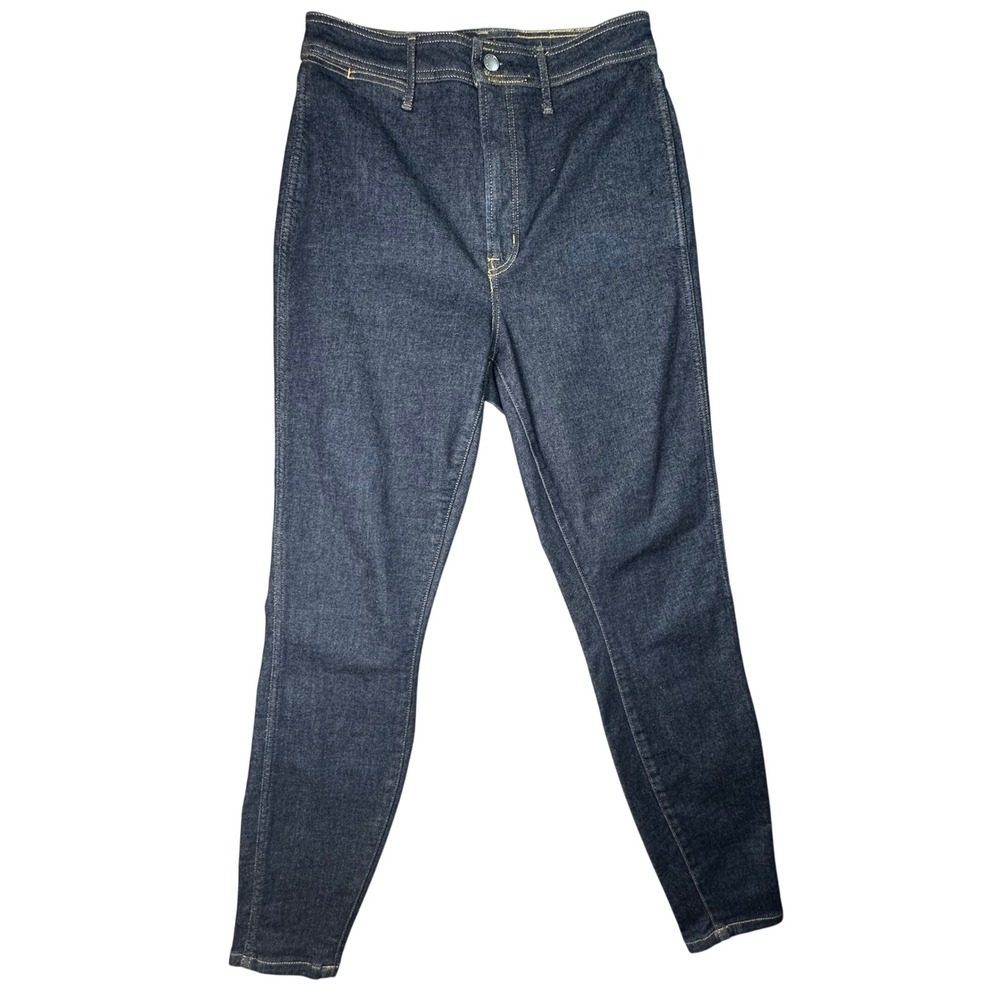 Everlane High Rise Skinny Jeans Dark Indigo Denim Sustainable 28 Dark Blue